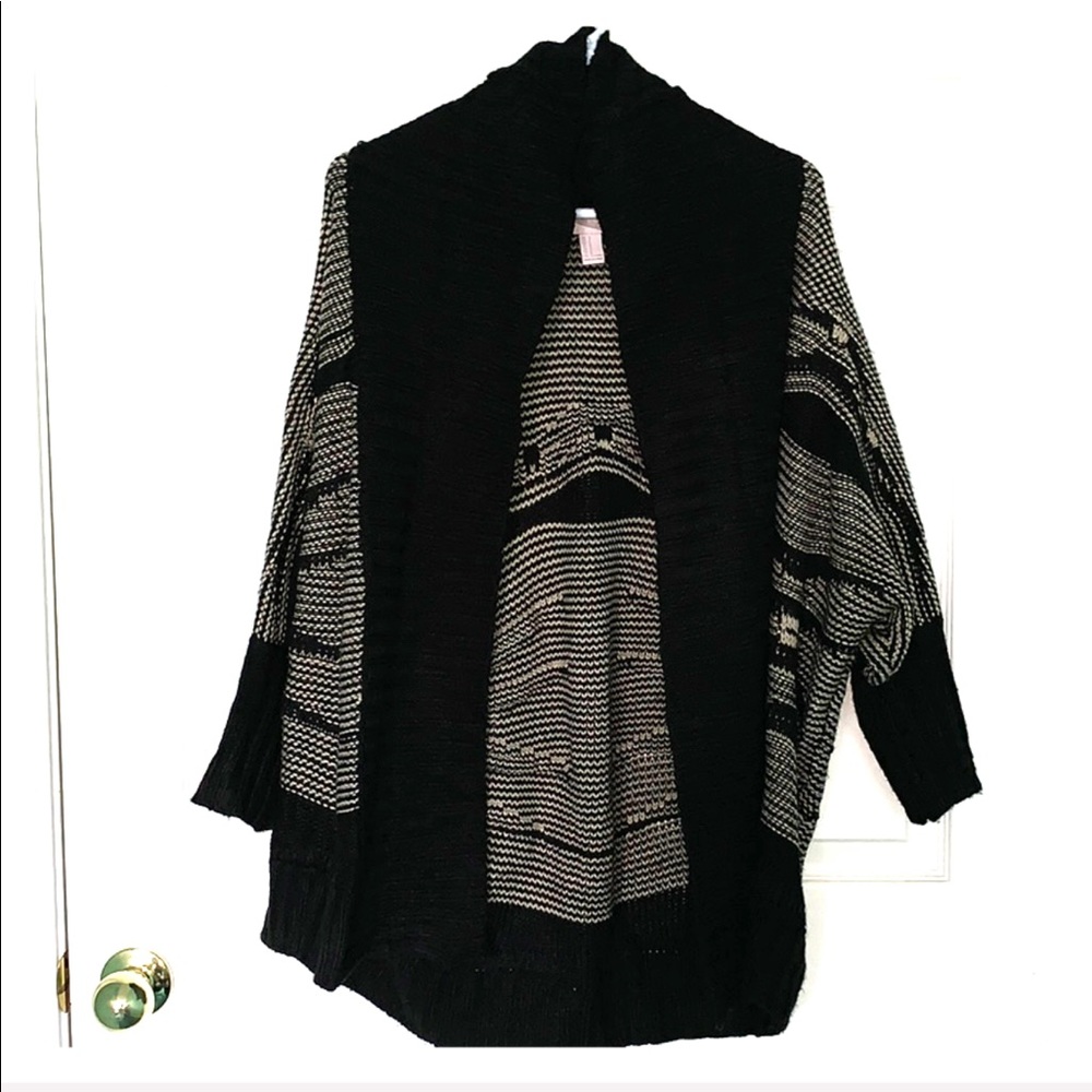 Black and Tan Wool Cardigan